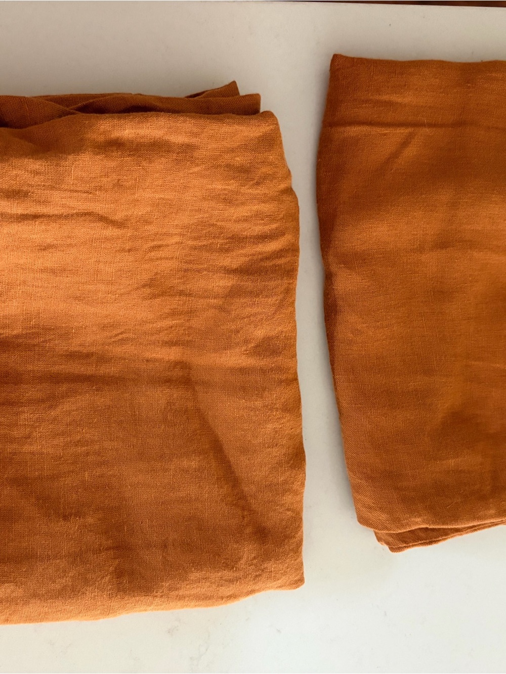 Quince Linen Duvet Cover and Standard Shams in Terracotta - Picture 7 of 9